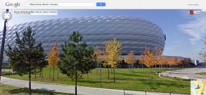 El estadio Allianz Arena, en Munich, visto desde Street View 
