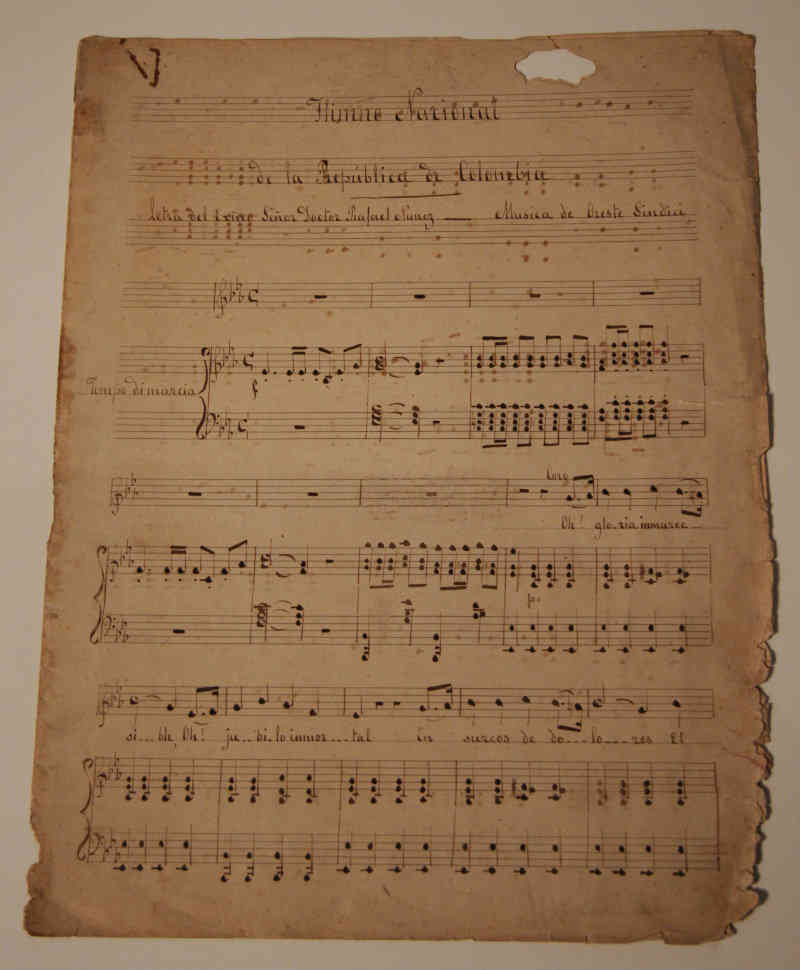 Partitura del Himno Nacional